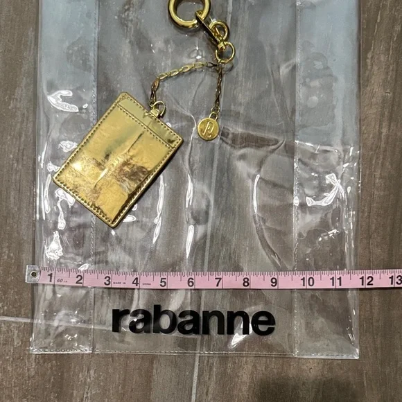 Paco Rabanne Transparent Tote with Gold chain Accent & card holder - Picture 6 of 8